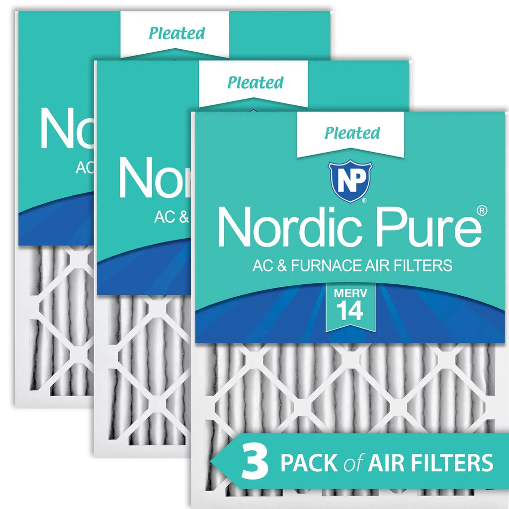 Nordic Pure 24x30x2 Pleated MERV 14 Air Filters 3 Pack
