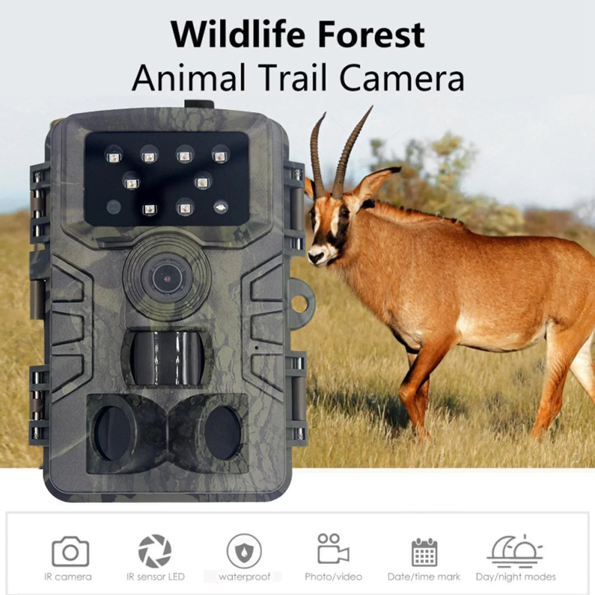 Mini Camera 16MP 1080P Game Camera Water Wildlife Sizecouting Cam with 120 degree Wide Angle Lens and Night .0" LCD IR LEDs