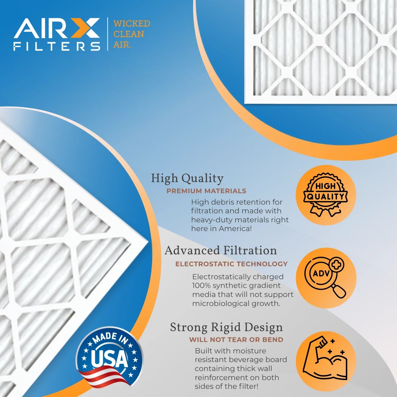 15x20x1 Air Filter MERV 8 Comparable to MPR 700 & FPR 5 Compatible with Lennox 91X24 Filter 6 Pack MERV 8 Comparable to MPR 700 & FPR 5 by AIRX FILTERSize WICKED CLEAN AIR.