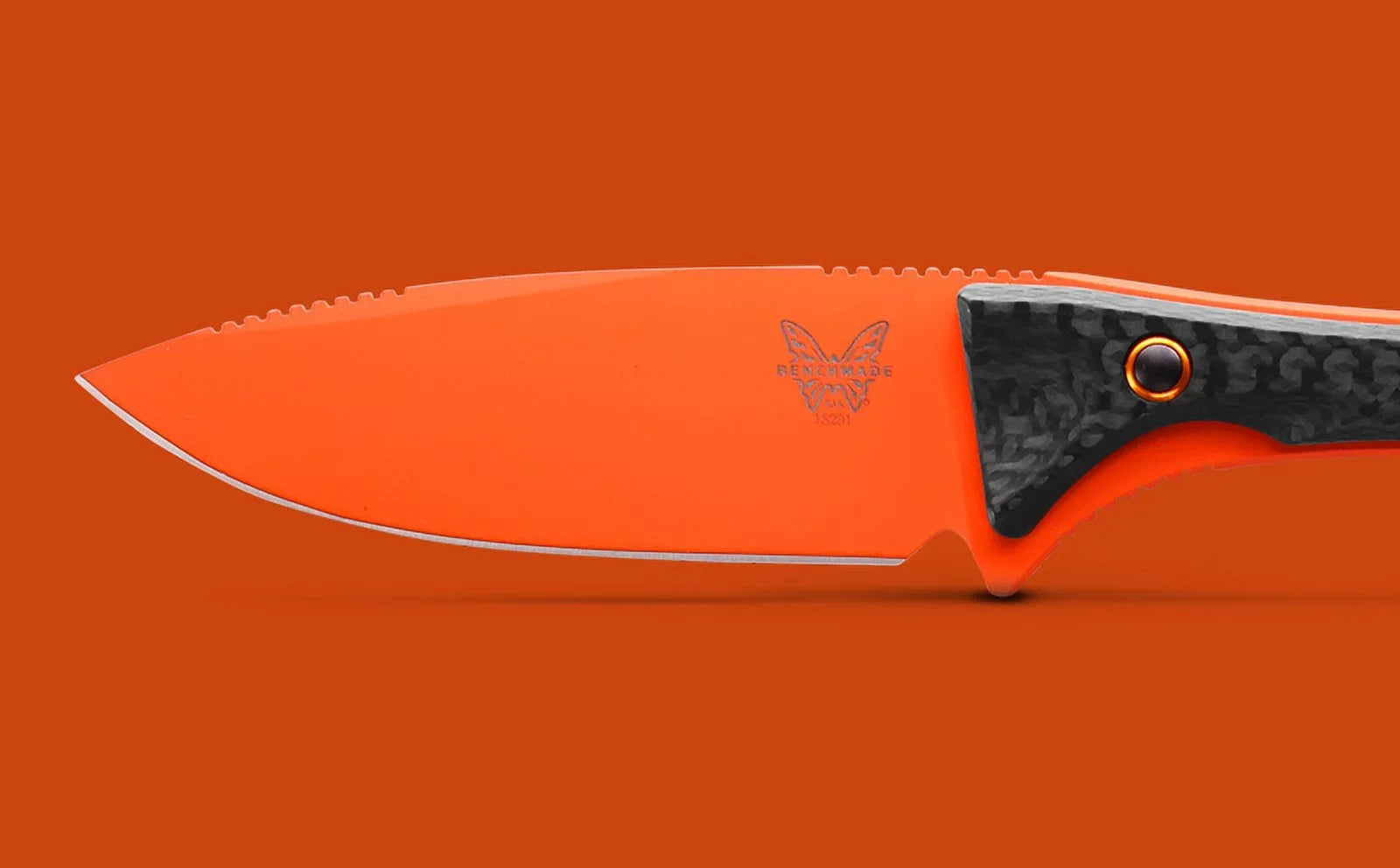 Benchmade Altitude 3.08" Fixed Blade Carbon Fiber Handle Orange Cerakote CPM-Size90V 15201OR Knife