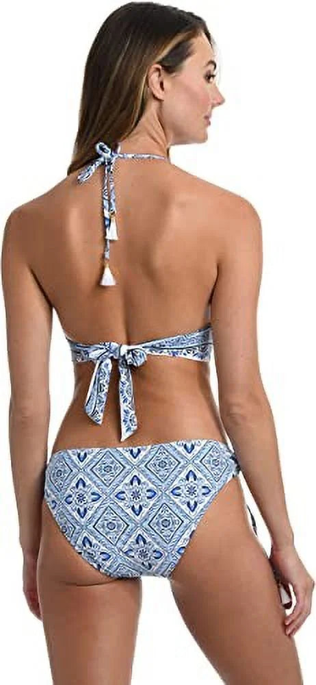 La Blanca Women's Breeze Halter Bikini Top Blue Sizeize 12