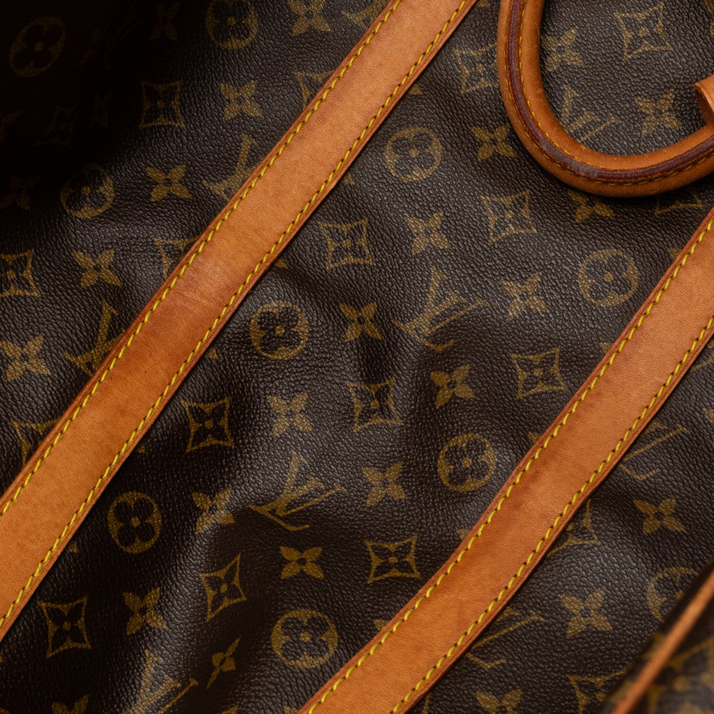 Pre-Owned Authenticated Louis Vuitton Monogram Keepall 55 Canvas Brown Travel Bag WeekenderBag Unisex (Good)