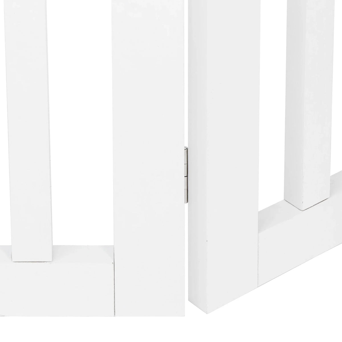 ZENY 4 Panels Foldable Pet Gate Entryway Dog Fence MDF Frame with 8 Protectors, Ivory