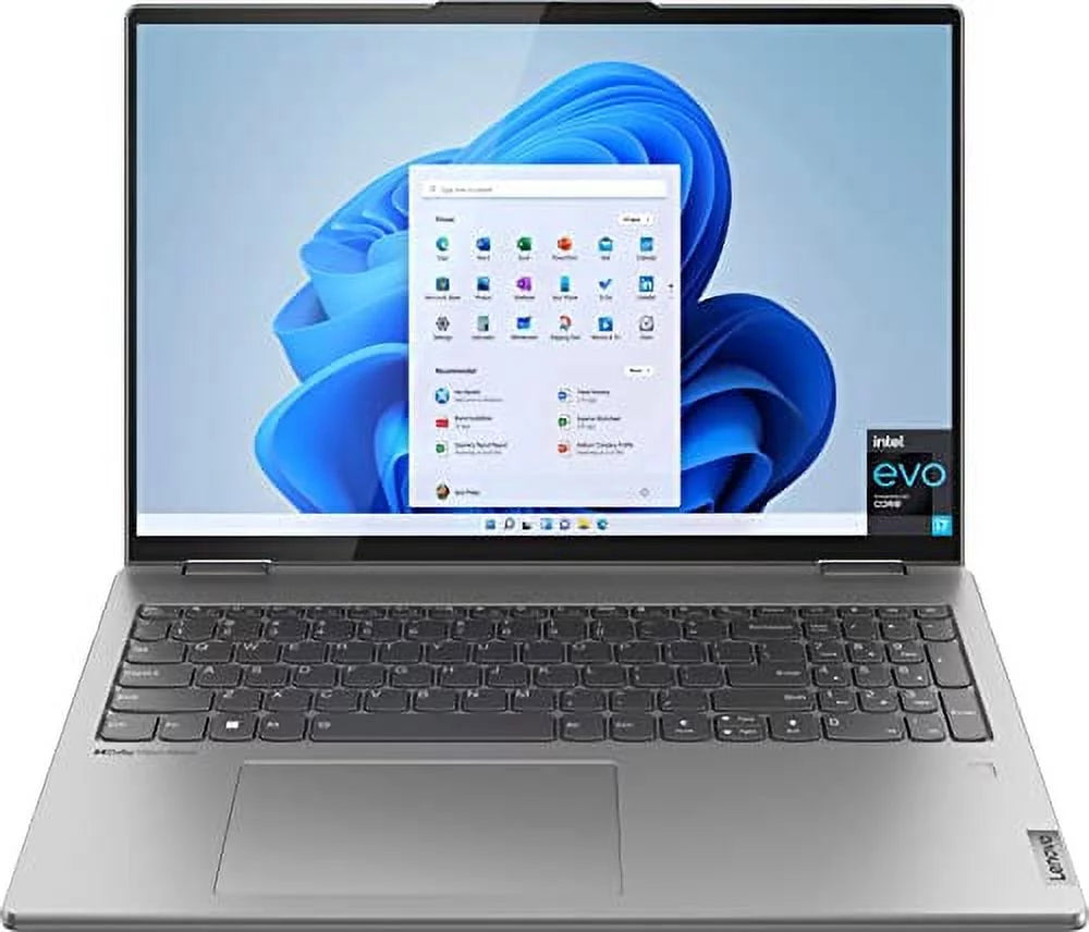 2022 LENOVO Yoga 7i 2-in-1 Laptop 16" 2.5K Touchscreen Intel EVO Platform 12th Core i7-1260P Iris Xe Graphics 16GB RAM 512GB SizeSizeD WI-FI 6E Thunderbolt 4 Backlit KB w/FP Windows 10 Pro RATZK 32GB USizeB