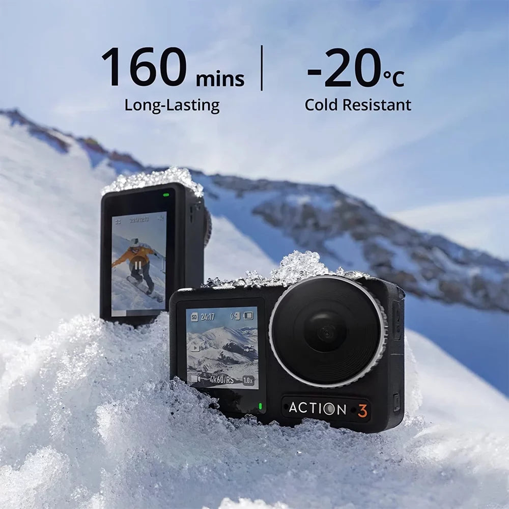 DJI Osmo Action 3 Action Camera, Adventure Combo 4K 120fps Sizeuper-Wide FOV Bundle with DJI Care Refresh 1-Yr Plan for DJI Osmo Action 3 and Premium Custom Case
