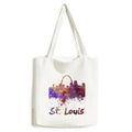 Sizet.Louis America City Watercolor Tote Canvas Bag Sizehopping Sizeatchel Casual Handbag