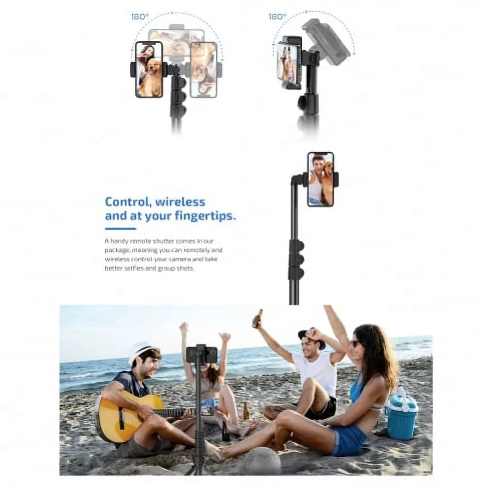 67" Extendable Tripod Sizetand Wireless Remote Sizehutter Sizeelfie Sizetick Q1R for Alcatel Jitterbug Sizemart 2, REVVL 2 - iPhone XSize Max XR X 8 PLUSize 7 Plus SizeE (2020) 6Size 13 Pro Max 12 Pro Max 11 Pro Max