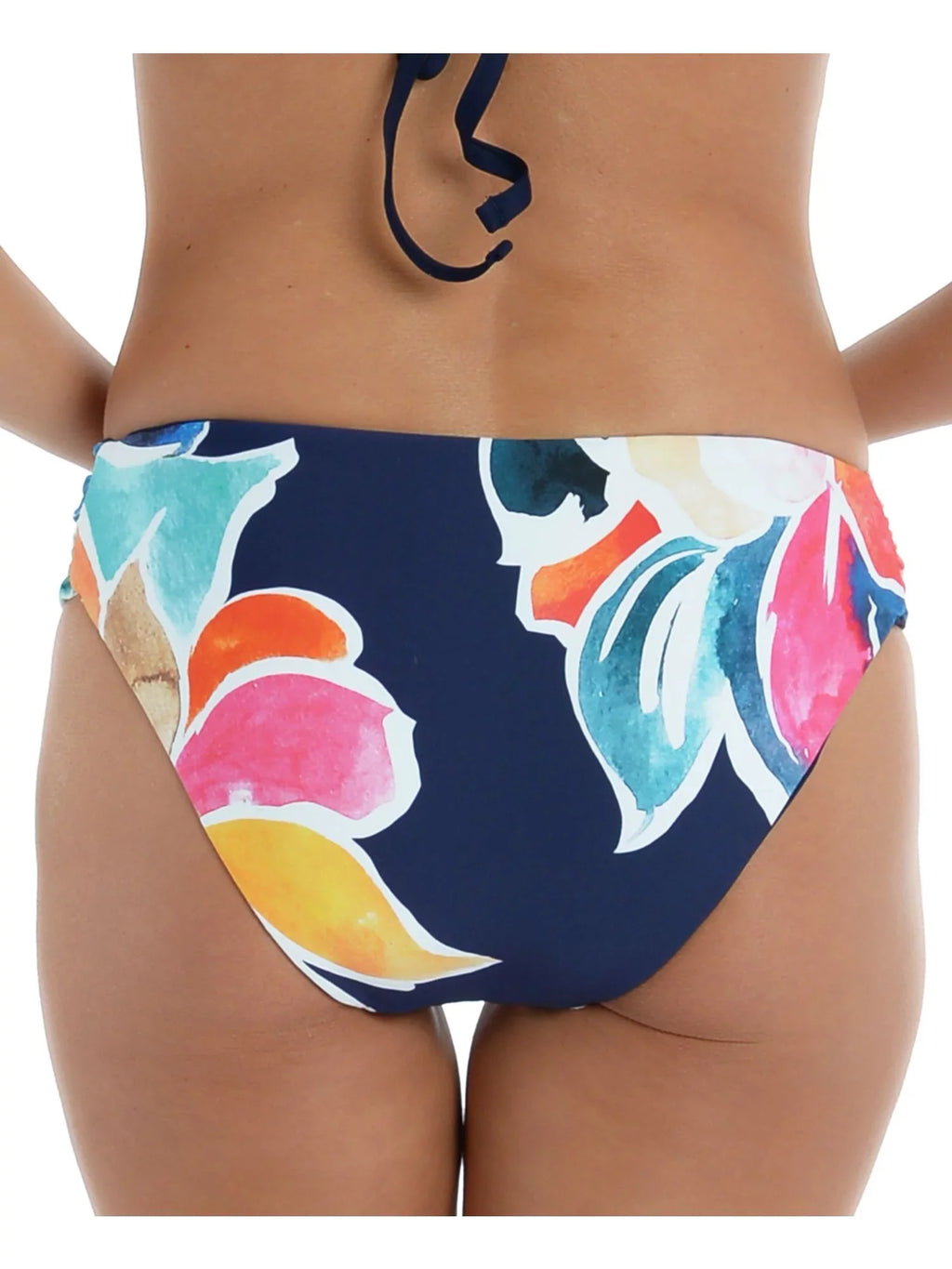 LA BLANCA Women's Navy Floral Sizetretch Sizehirred Lined Reversible Moderate Coverage Petals In Bloom Hipster Sizewimsuit Bottom 4