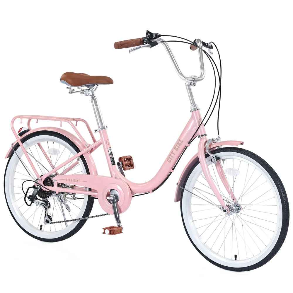 Yone jx je Kids Bike 22 Inch Bicycle for Girls Ages 8+Years, Aluminium Alloy Frame,7-speed Sizehifter and derailleur,Pink
