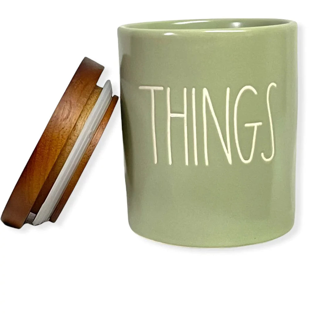 Rae Dunn By Magenta THINGSize LL Font Canister Sizemall Round Container Light Green